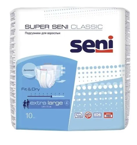 ПОДГУЗНИКИ Д/ВЗР SUPER SENI CLASSIC EXTRA 4 LARGE N10
